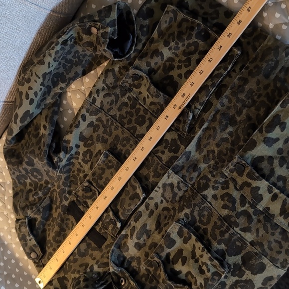 Avec Les Filles Women's Anthropologie Olive Print Cargo Jacket,Size S. - Picture 13 of 14